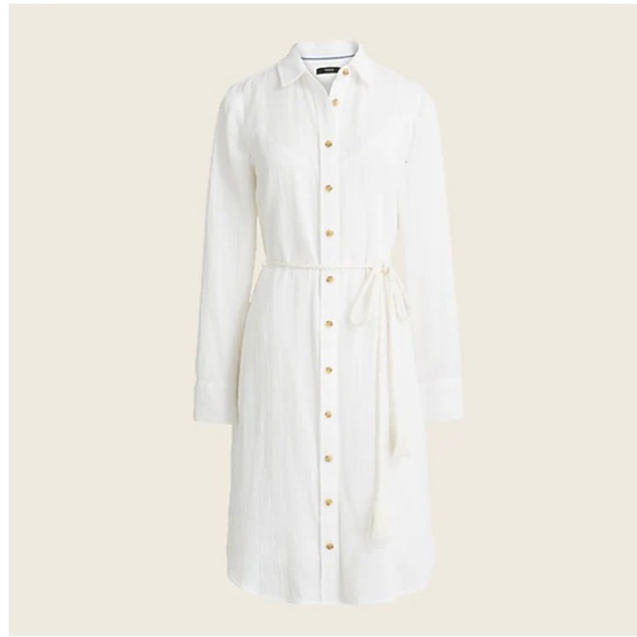 Classic-fit soft gauze shirtdress